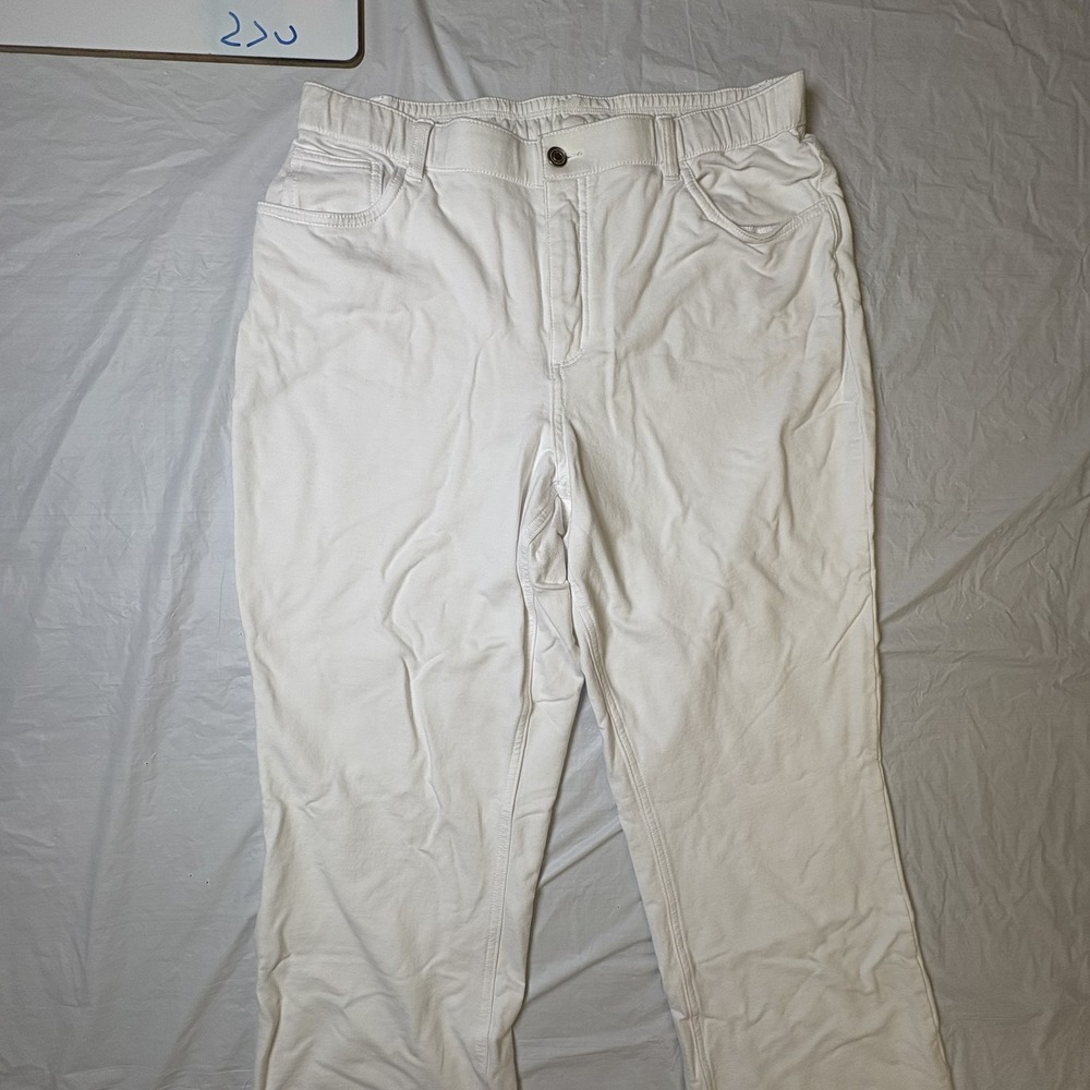 Denim & Company Bootcut white elastic waist back size 16T Tall